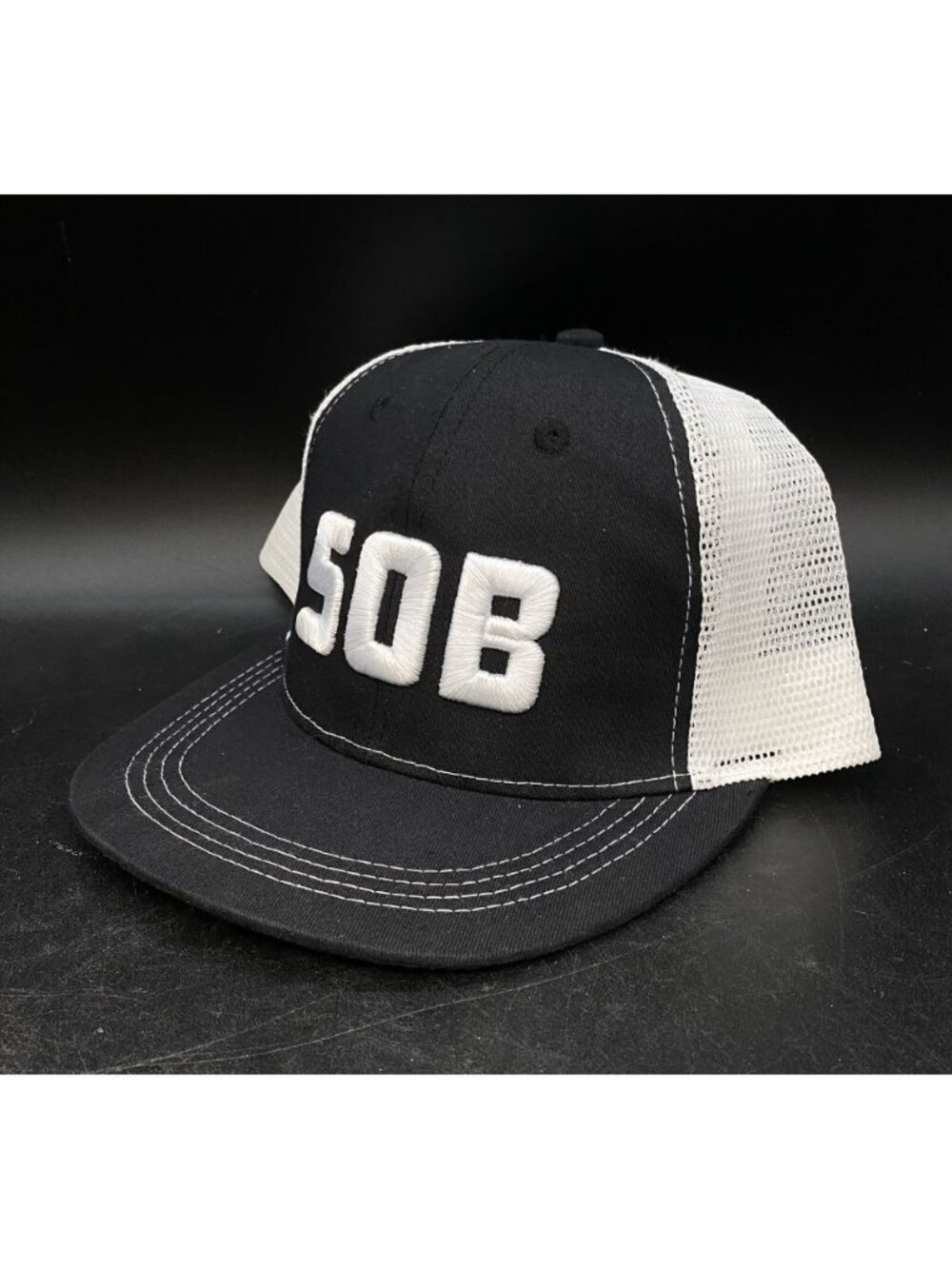 SOB Subaru Of Bend Oregon Snapback Mesh Trucker Hat Black White